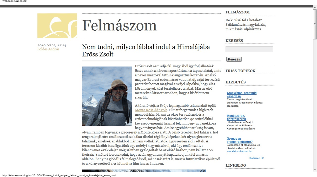Erőss Zsolt nem adja fel: újra fel akar jutni 8000 méter fölé