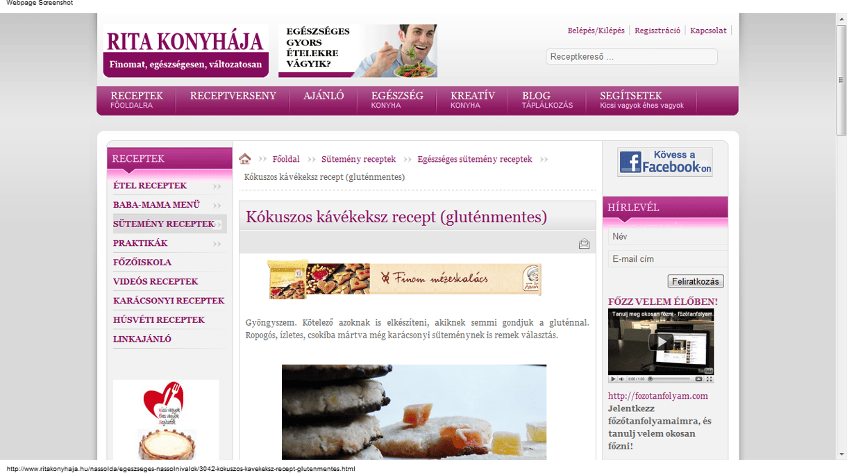 Kávéhoz kókuszos keksz