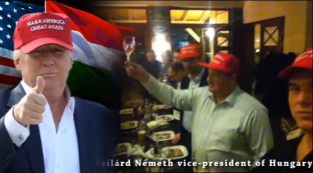Videó: A kampánysapkás Németh Szilárd gyönyörű köszöntőbeszédet mondott Trumpnak