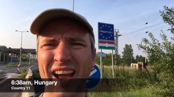 Lihegve döntött utazási világrekordot a magyar határon egy brit - videó, térkép