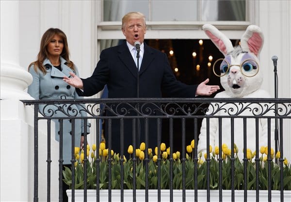 Húsvéti nyulat fogadott Trump a Fehér Házban