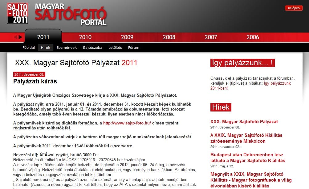 Indul a 30. Magyar Sajtófotó Pályázat