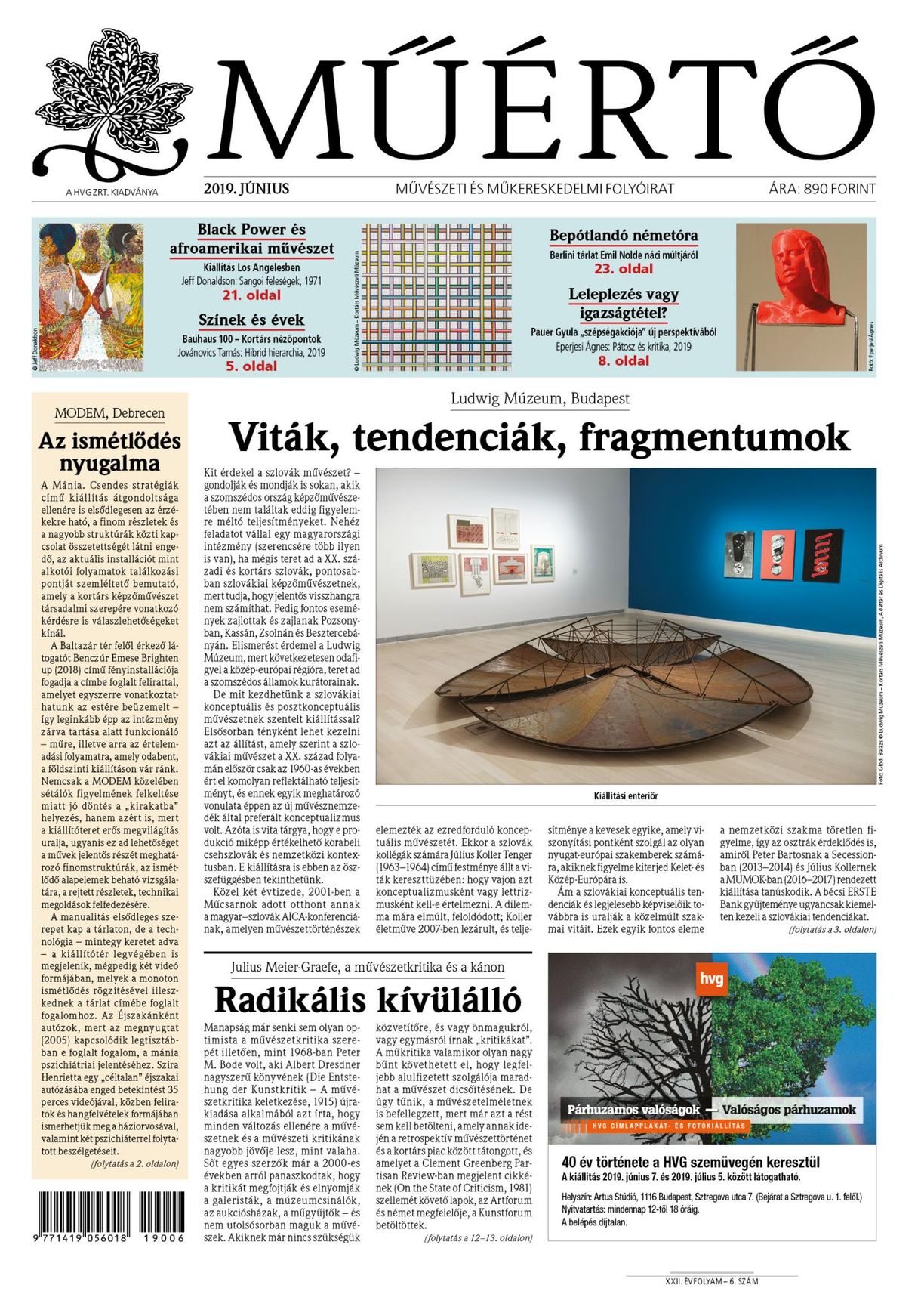 Megjelent a Műértő 2019 júniusi lapszáma
