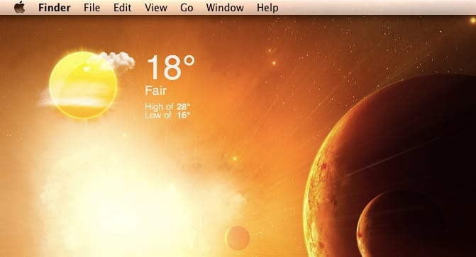 A hét Maces alkalmazása: Időjárás a Desktopon - Quick Weather Mini