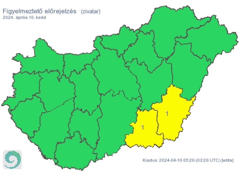 Borús, esős, szeles időnk lesz, figyelmeztetést adtak ki több megyére is