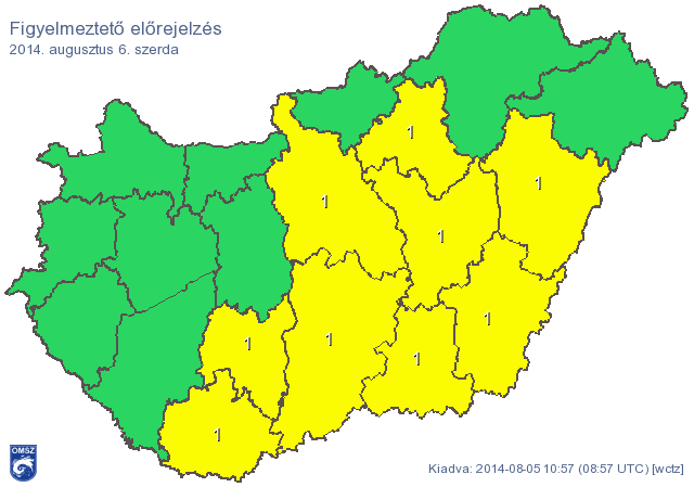 Térkép: Nézze meg, hol fog ma nagyon sok eső esni