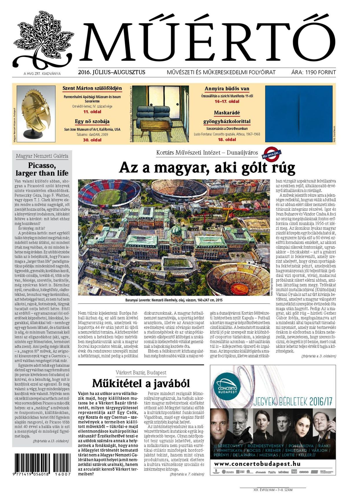Megjelent a Műértő július-augusztusi lapszáma