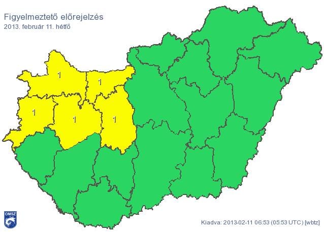 Újabb havazás jön, figyelmeztetést adtak ki