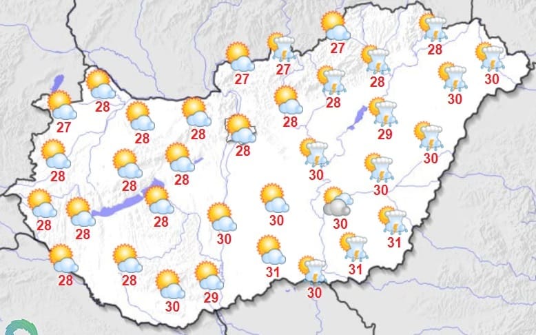 Felhős időre, záporokra és zivatarokra is számíthatunk szerdán