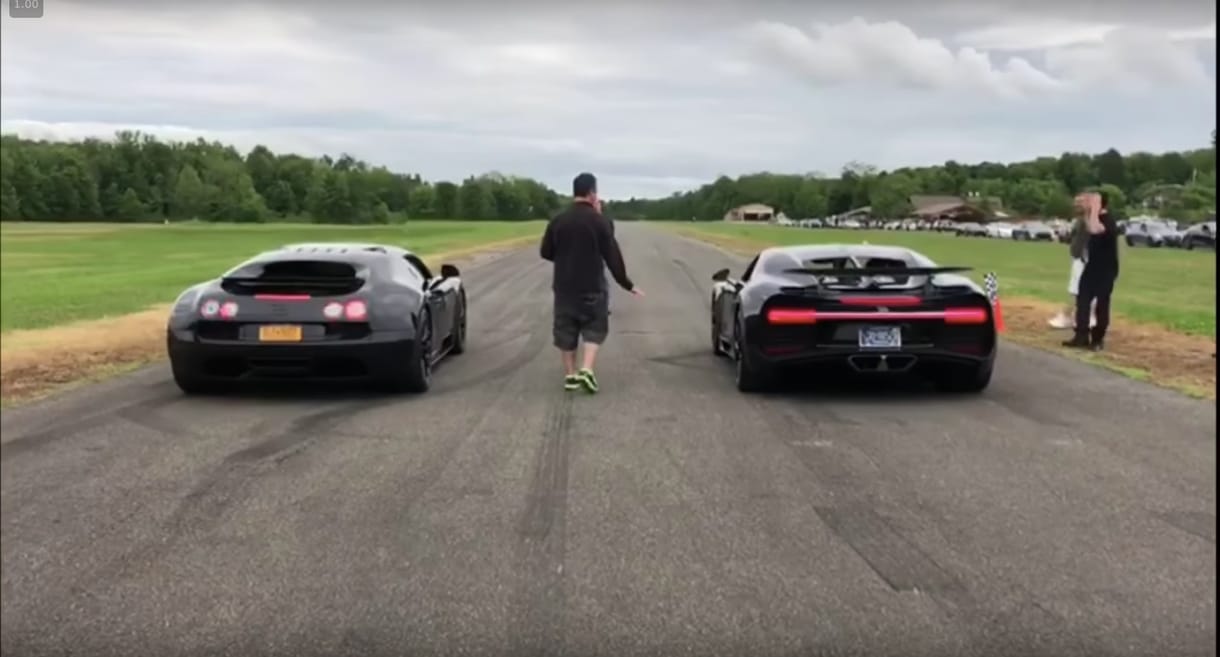 Bugatti Chiron a Veyron Super Sport ellen – itt az év gyorsulási versenye – videó