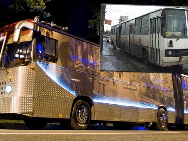Mozgó sztriptízbárt csináltak egy kivénhedt Ikarus autóbuszból – fotók