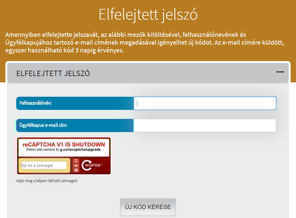A jelszófrissítéssel is gond van az Ügyfélkapun