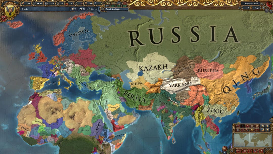 Felháborodást váltott ki az Europa Universalis 4 videójáték új frissítése, melyben Oroszország meghódítja Európát