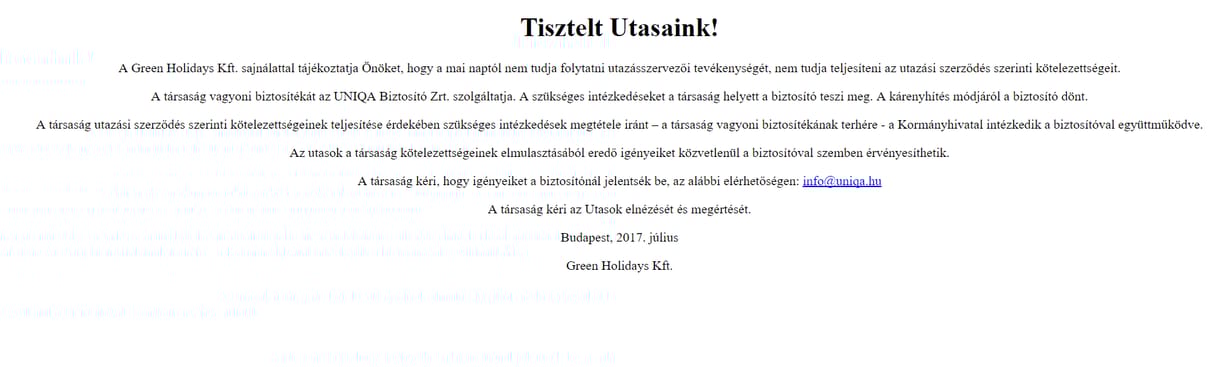 Green Holidays: sokan még mindig futnak a pénzük után