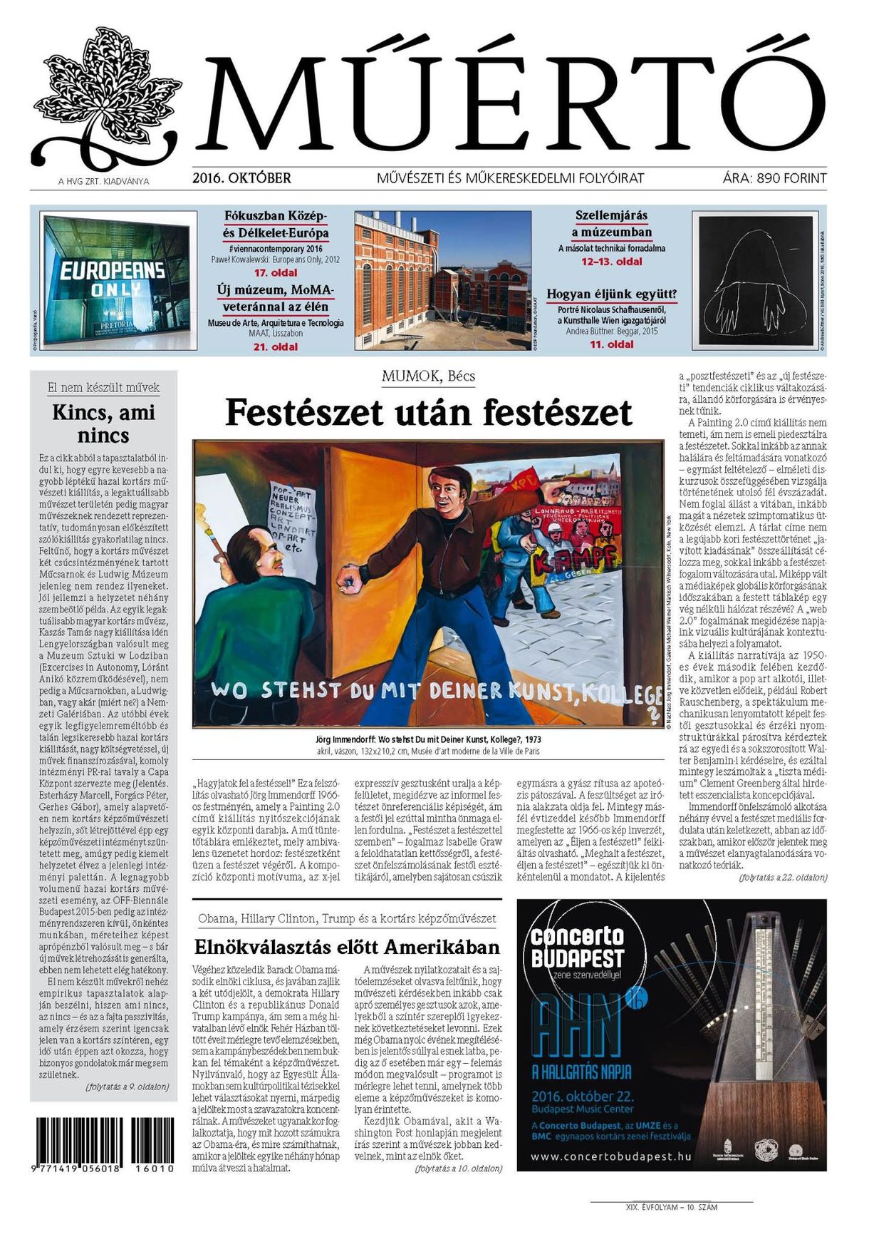 Megjelent a Műértő októberi lapszáma