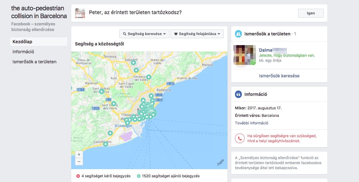 Terrortámadás Barcelonában: bekapcsolták a Facebook legszomorúbb funkcióját