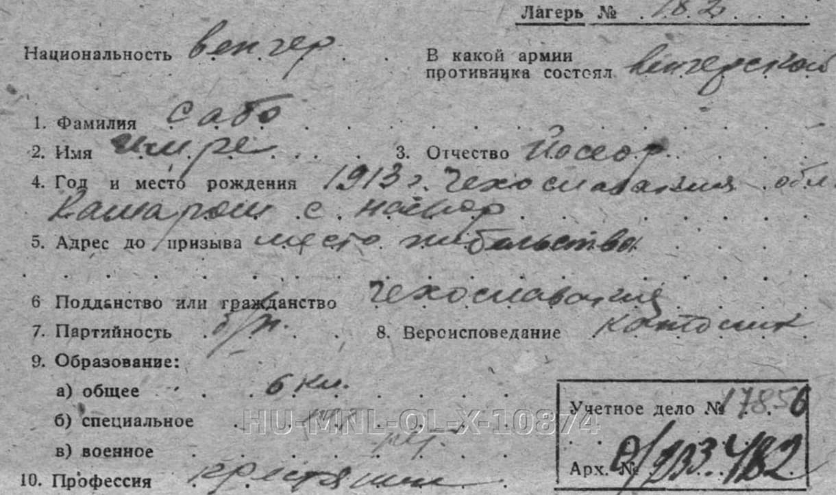 Emberi sorsok százezrei tárulnak fel a Szovjetunióba hurcolt hadifoglyok adatbázisából