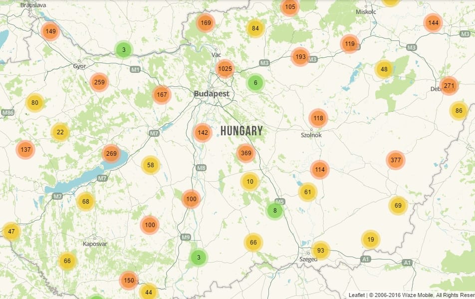 Mutatunk egy Magyarország-térképet, ami ebben a nagy melegben nagyon jól jöhet
