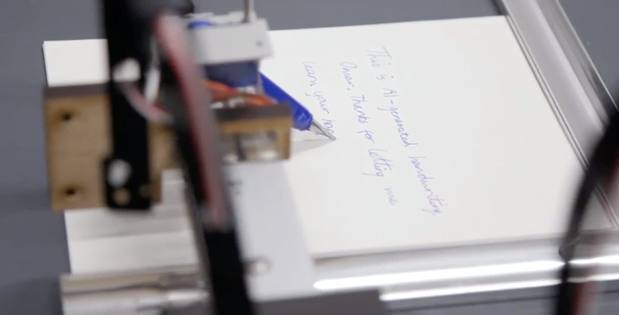 Videó: Csináltak egy robotot, ami szinte tökéletesen utánozza az emberi kézírást