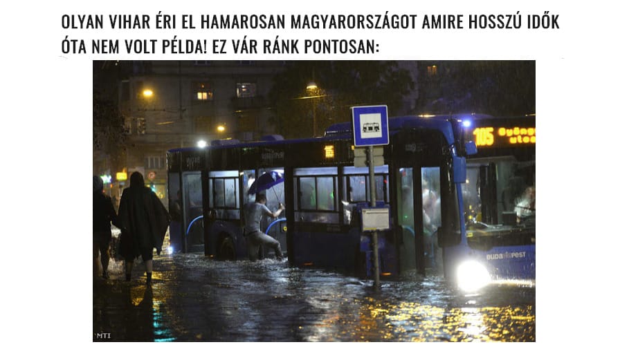 El ne higgye: álhír terjed a Budapestre ma lecsapó viharról