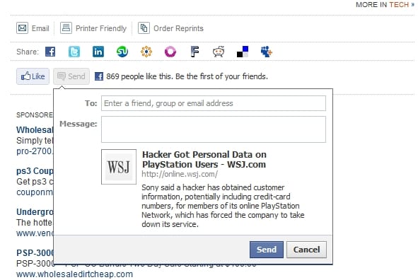 Send gomb: célzott megosztás a facebookon