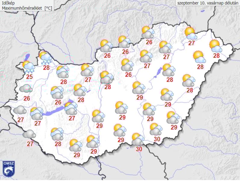 A nyár utolsó nekibuzdulása: vasárnap 30 fok is lehet
