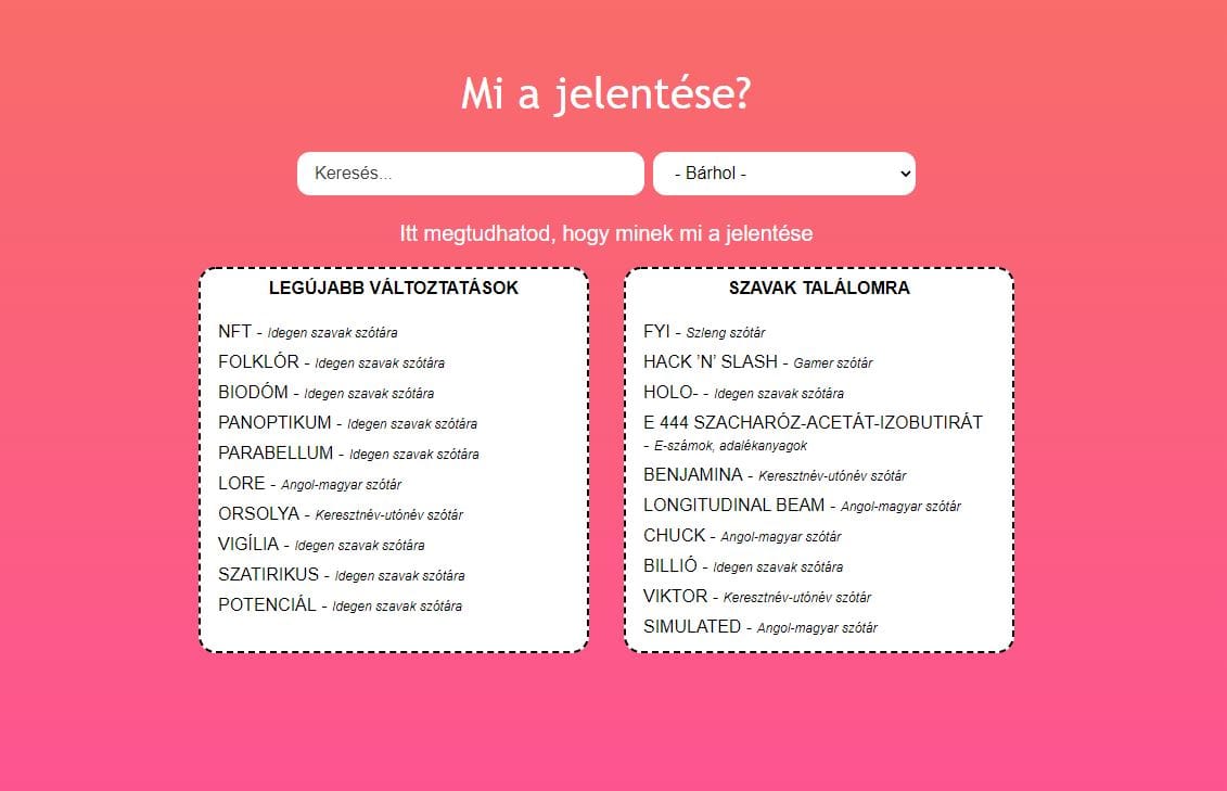 Mentse el a böngészőjében: 90 000 szóra és jelentésére lehet rákeresni egy új oldalon