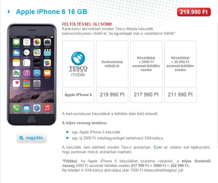 A magyar Tescóban is megvehető az iPhone 6