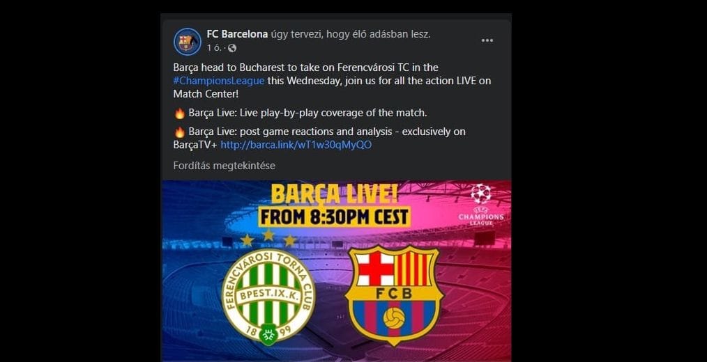 A Barcelona megrázta a pofonfát: kiírta a Facebookra, hogy indulnak Bukarestbe