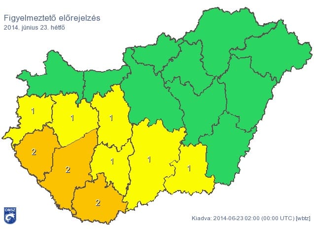 Figyelmeztetést adtak ki, jó pár fokkal esik a hőmérséklet