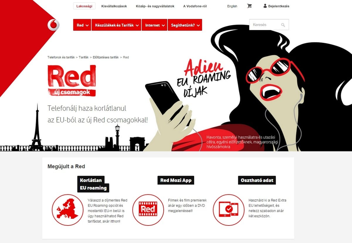 Vérgőzös paraméterekkel roamingdíj-mentes az új Red