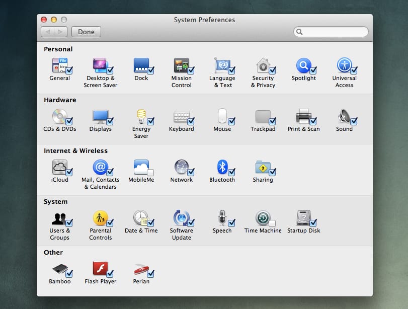 OS X tipp: testre szabott System Preferences az OS X Lionban
