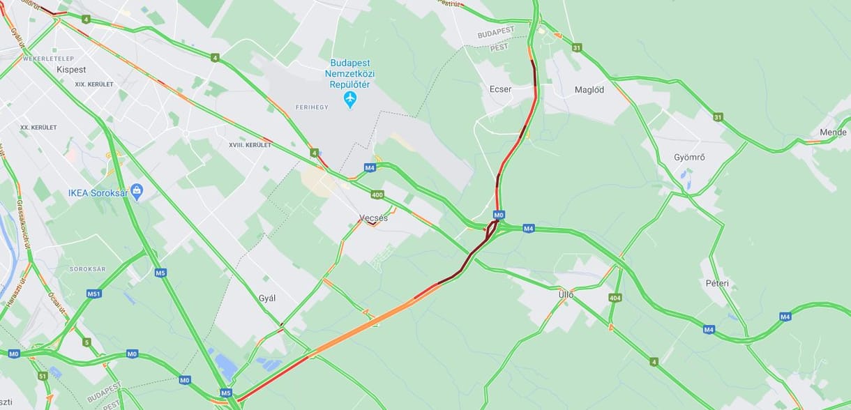 Több autó ment egymásnak az M0-son, nagy a dugó