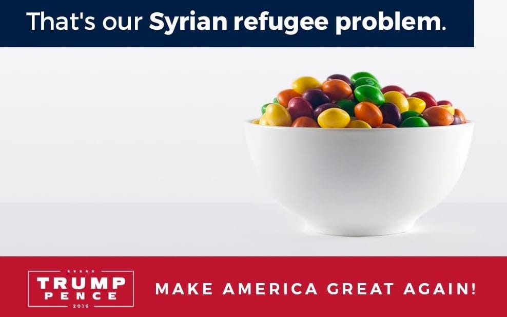 Cukorkához hasonlították a menekülteket Trump kampányában