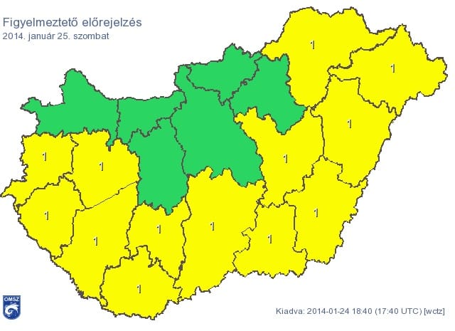 Szombaton újra támad a hó, keleten 15 centi is eshet - térkép