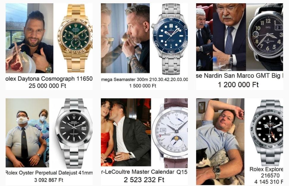 Egy új Instagram-oldal szerint Merkely Béla és Bayer Zsolt is drága karórát hord