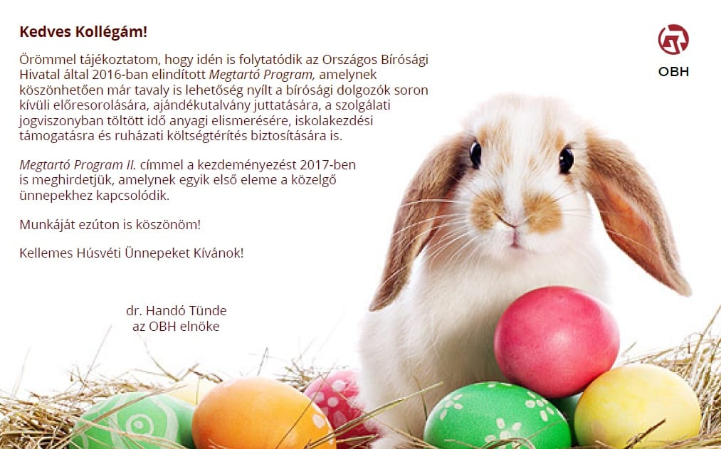 Idén már 25 ezres utalványt hoz a bíróságokon a húsvéti nyúl