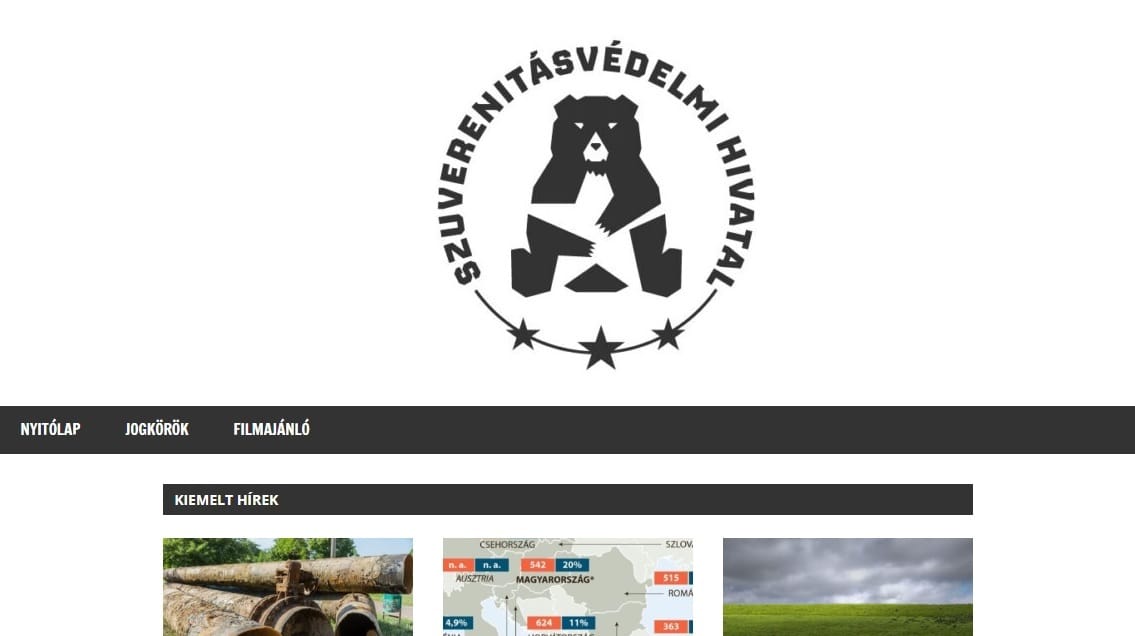 Vörös csillagot védelmező mackó a Szuverenitásvédelmi Hivatal új jelképe a Kutyapárt felfogásában