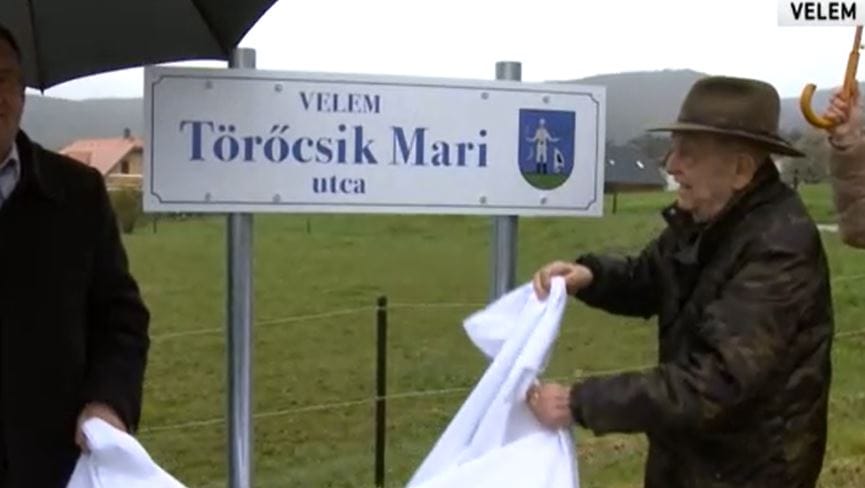 Felavatták a Törőcsik Mariról elnevezett utcát