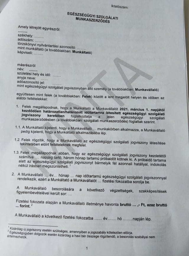 Több egészségügyi dolgozó megkapta már az új szerződés tervezetét