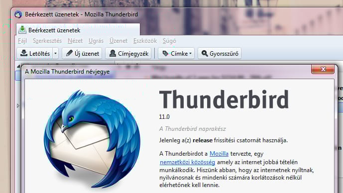 Letölthető a Thunderbird 11! Megújult a népszerű levelező!