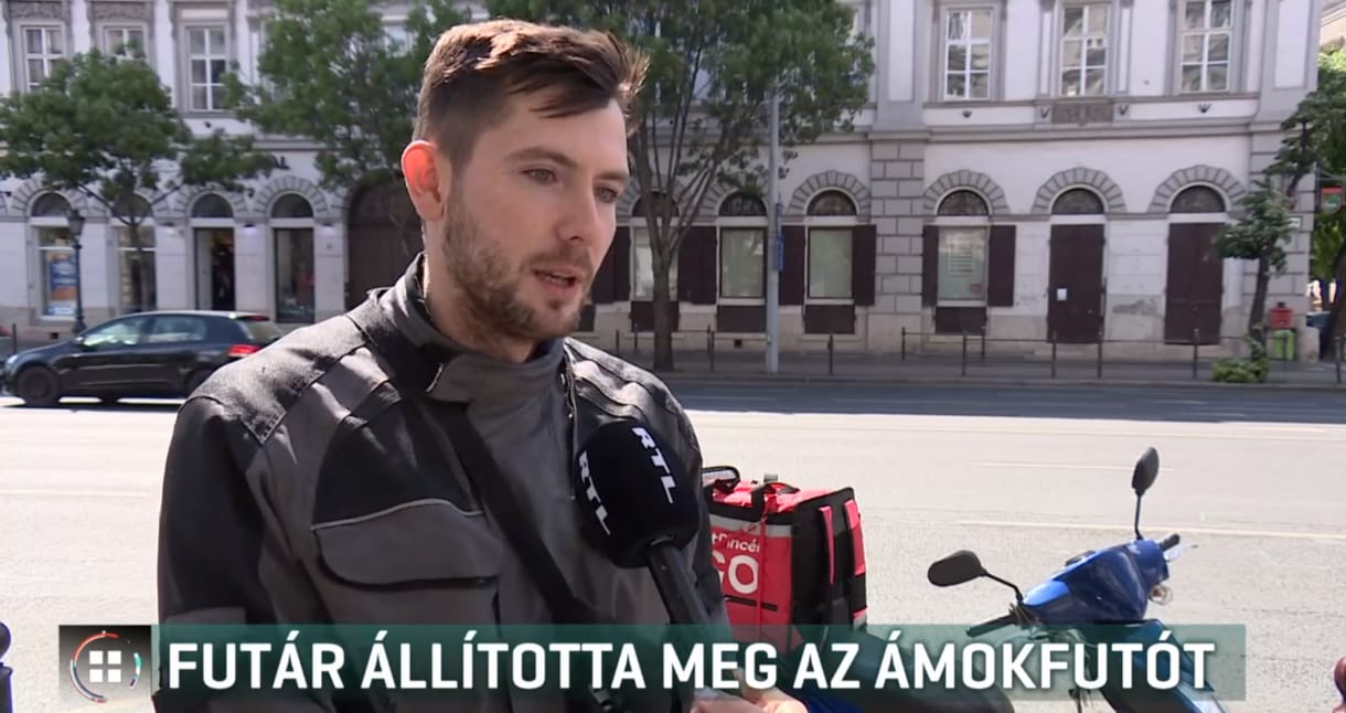 Megszólalt a pizzafutár, aki robogójával állított meg egy ámokfutót a Bajcsy-Zsilinszky úton