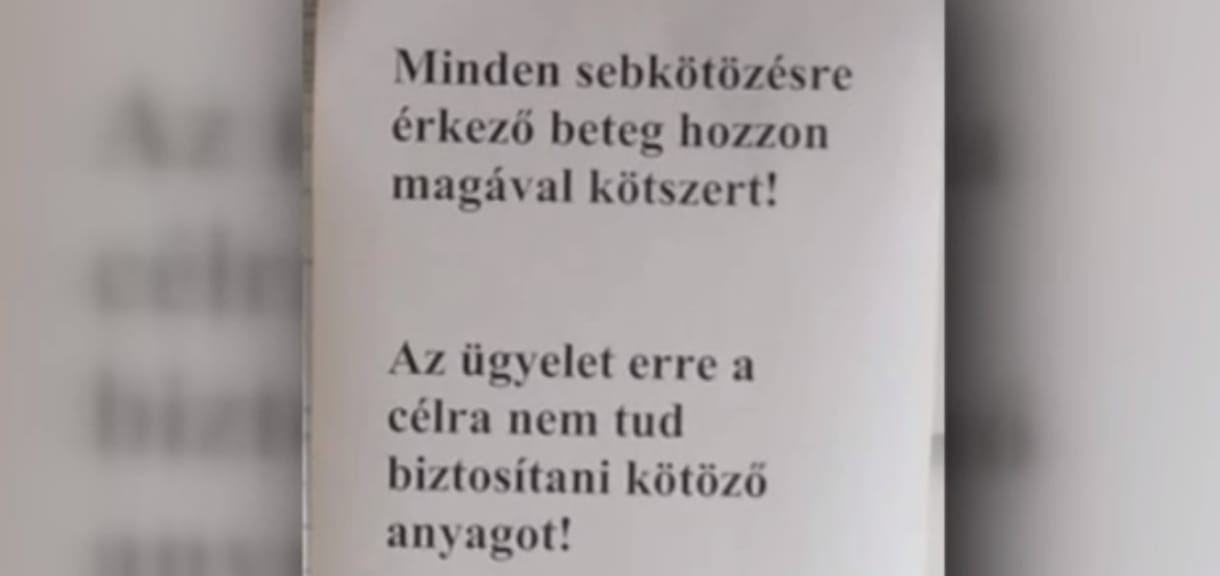 A betegektől kérik a kötszert a mezőkövesdi orvosi ügyeleten