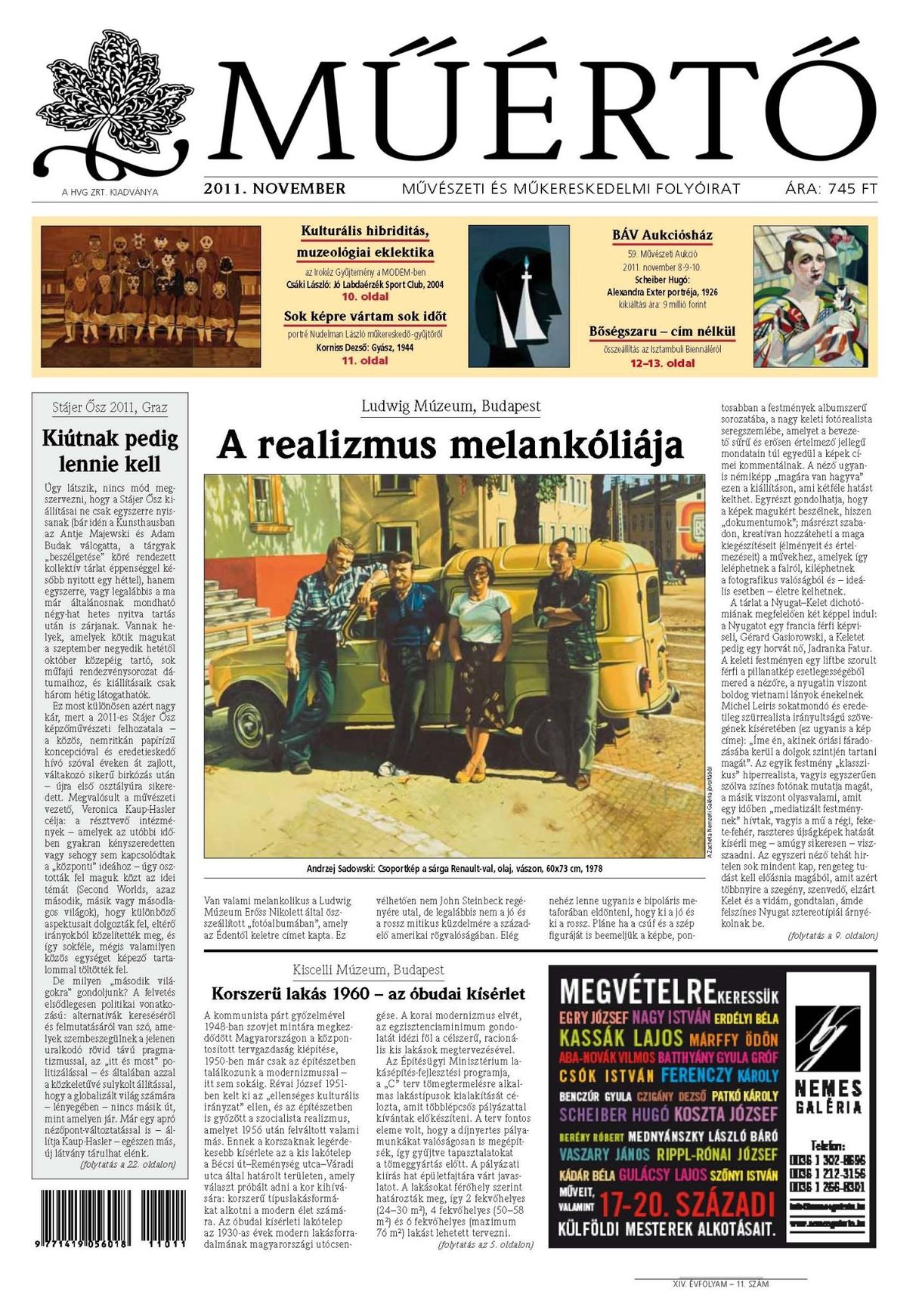 Megjelent a Műértő novemberi száma