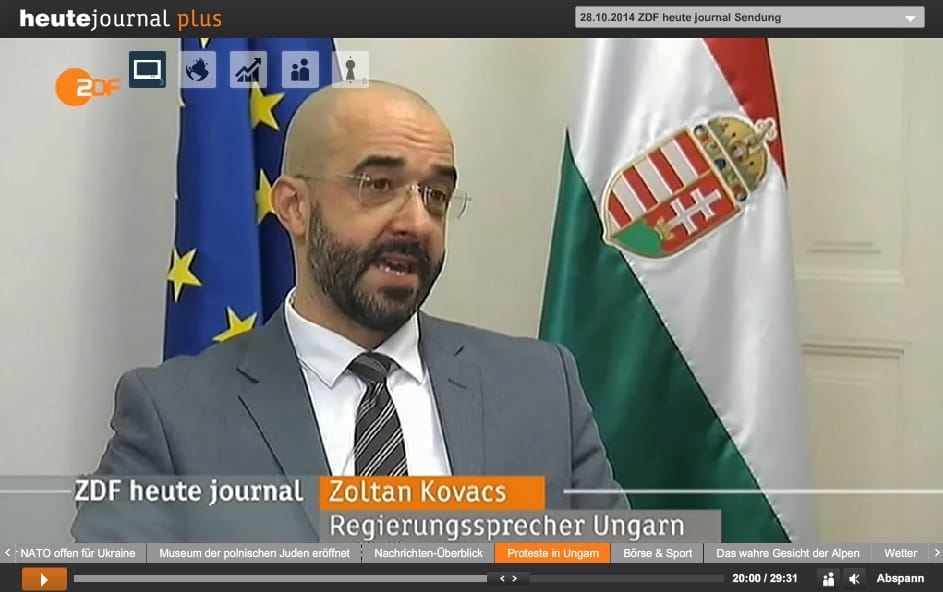 Kovács Zoltán a német tévében magyarázta, miért kell a netadó