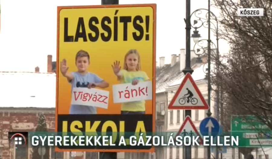 Helyi óvodások és iskolások fényképével igyekeznek megfékezni a gyorshajtókat Kőszegen