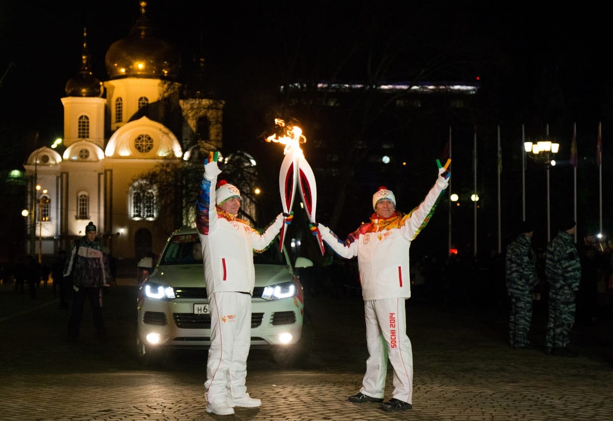 Megérkezett az olimpiai láng Szocsiba