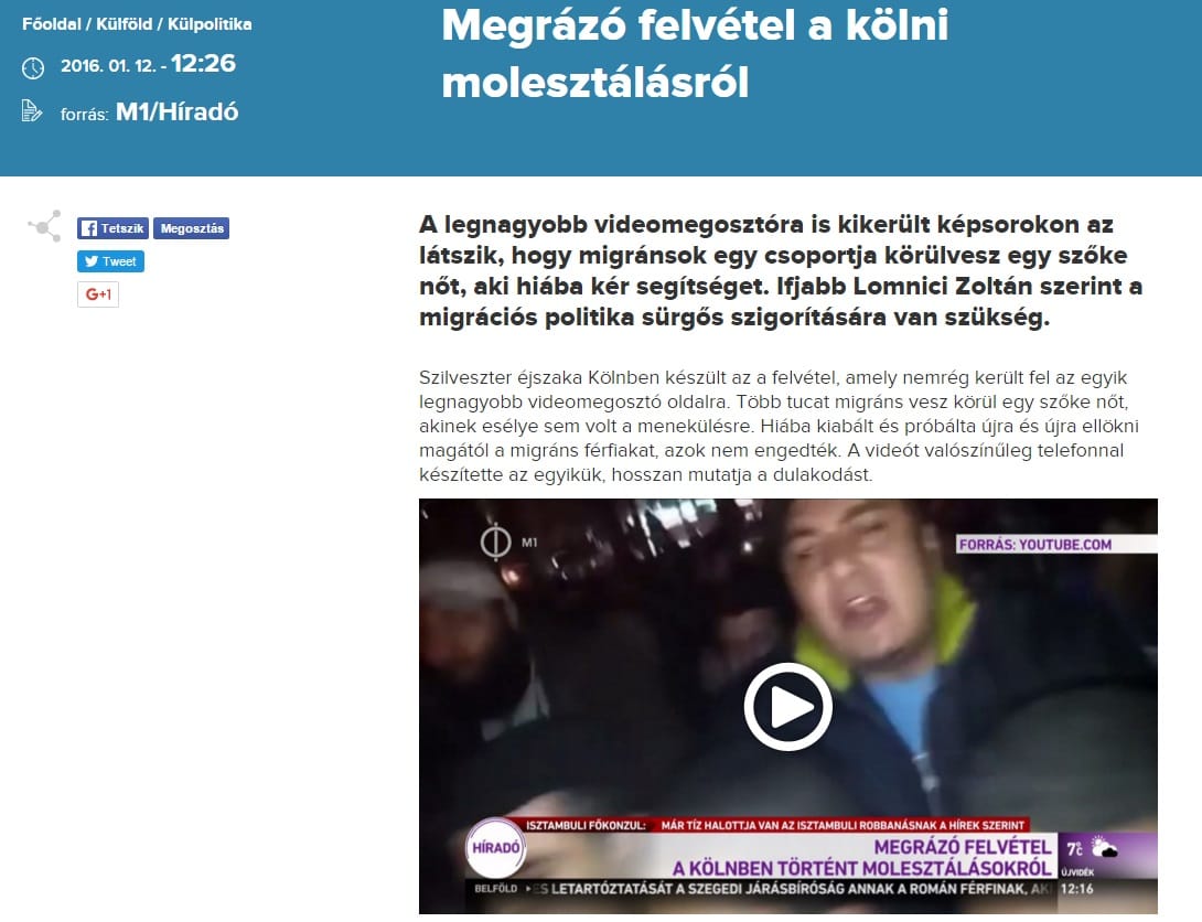 Az M1 új köntösben tálalja a kamu kölni videós mellényúlását