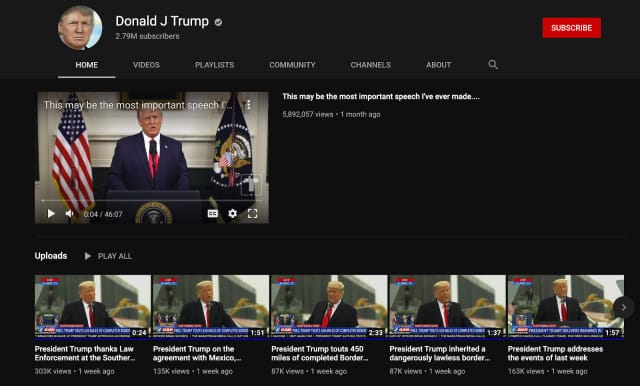 Fenyegetést lát a YouTube Donald Trumpban, meghosszabbították a tiltását