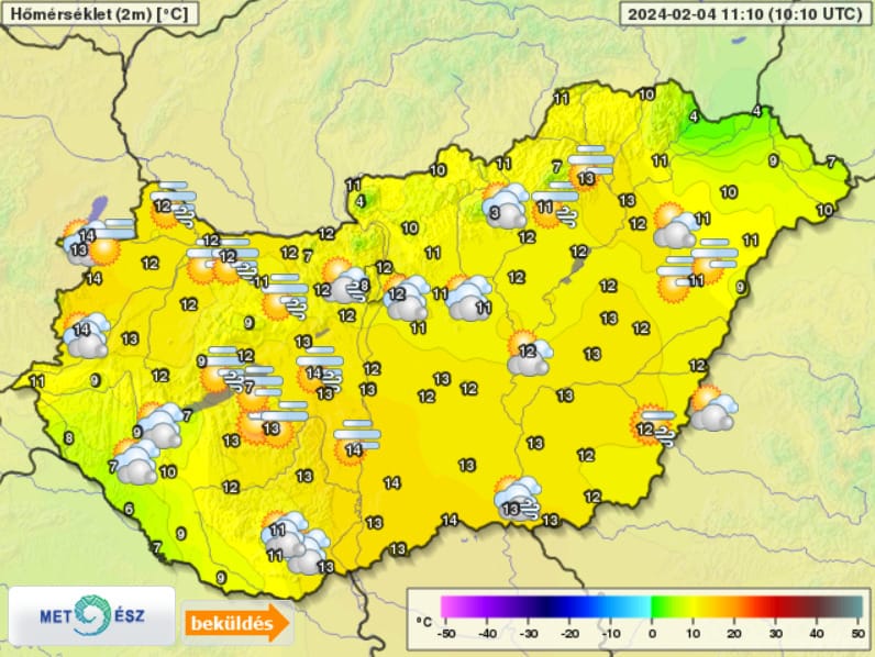 Hétfőn akár 18 fokig is melegedhet az idő, de a viharos szél miatt már most egyes fokú riasztást adtak ki